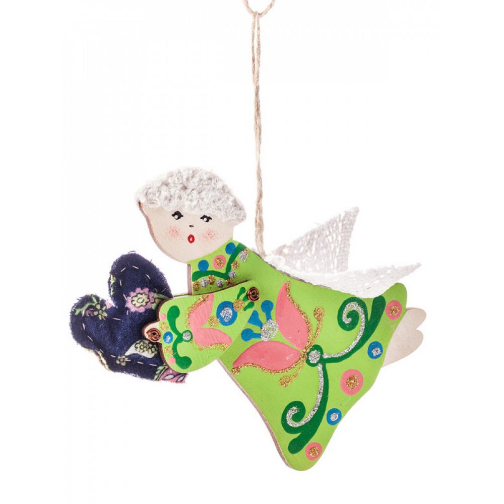 Little angel with heart that brings health (Bright-green)