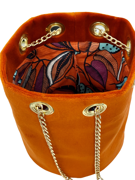 Sac Seau VELOURS ORANGE SANGUINE