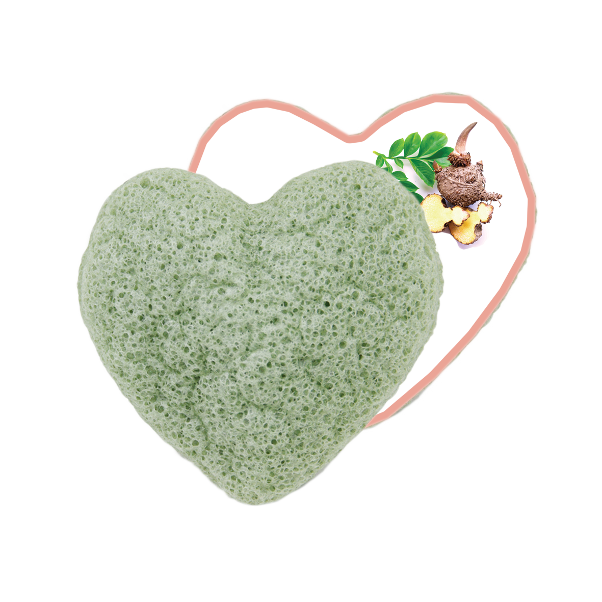 Konjac heart sponge - facial peeling with aloe vera for delicate skin