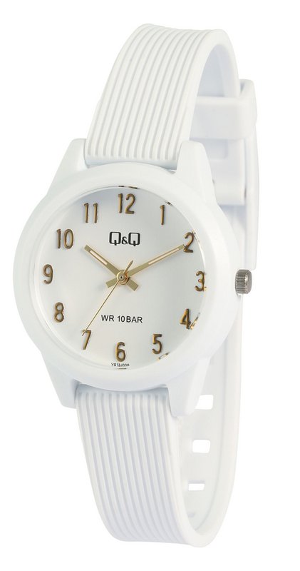 Q&Q women's/youth watch, resin strap, 10 ATM, Ø 32 mm, white