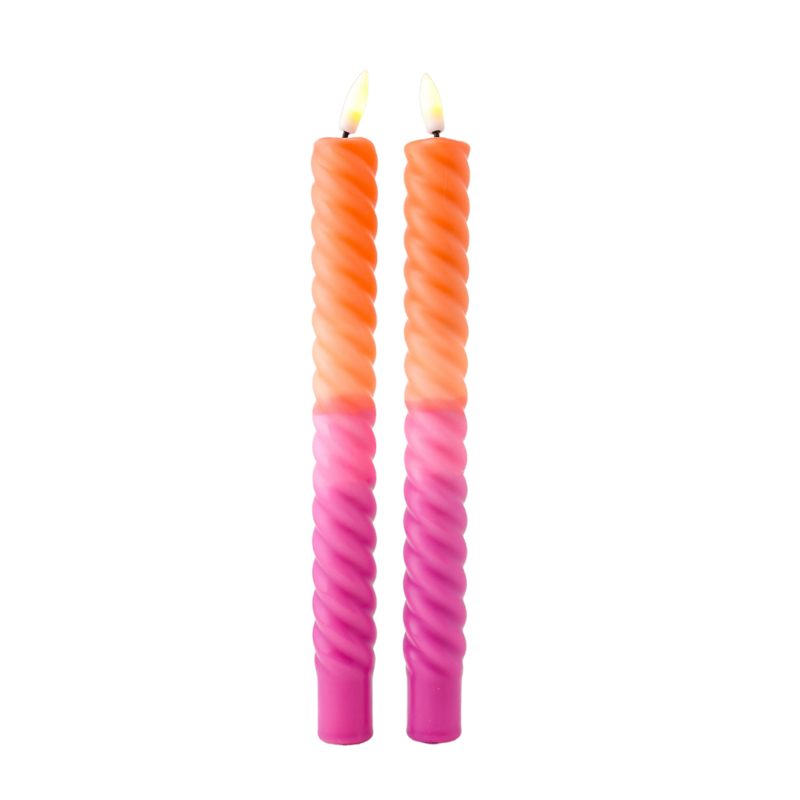 Vela LED en forma de remolino Sunset - Juego de 2
