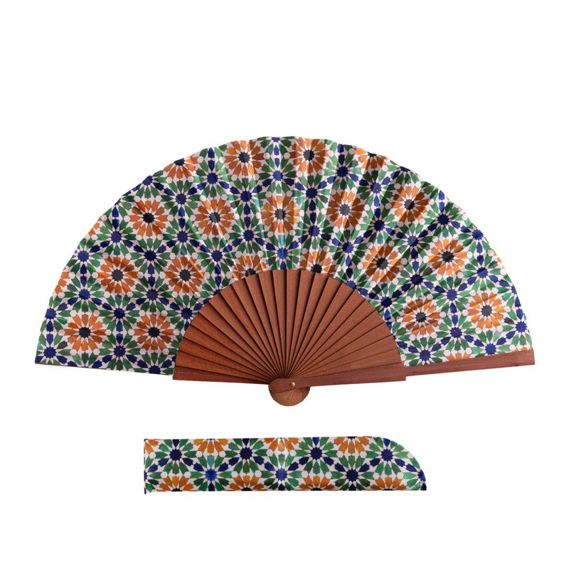 Eight-Point Star Satin Hand Fan Layl 23 cm