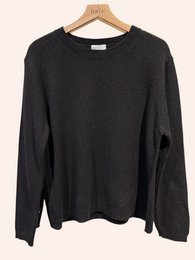 Pull col rond manches longues en 50% cachemire et laine