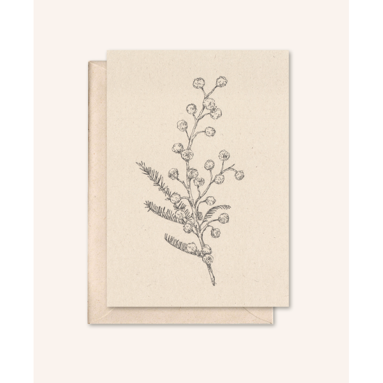 Duurzame kaart + envelop | Mimosa | Vlierbloesem