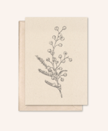 Tarjeta sostenible + sobre | Mimosa | flor de saúco