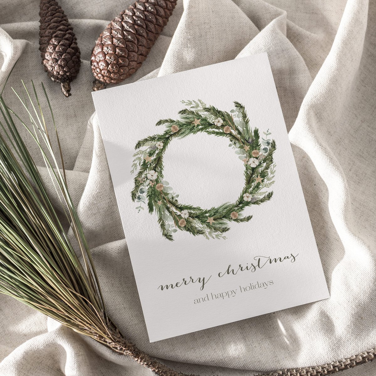 Christmas card on structure paper A6 greeting card