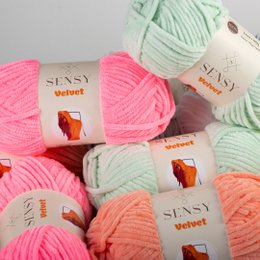 Sensy Velvet Yarn, hilo para manta, 3.5 oz, 132 yardas, calibre 5 voluminoso