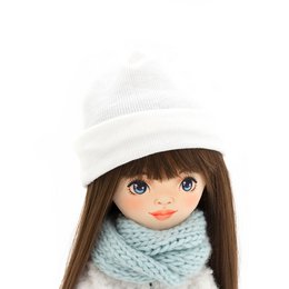 Zacht speelgoed, lieve zussen - kledingset: witte bontjas (35 cm)