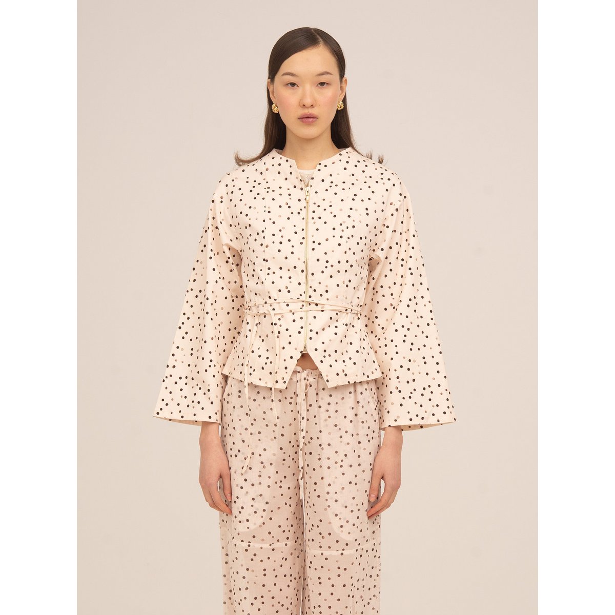 Cream Polka Dot Fuji Jacket