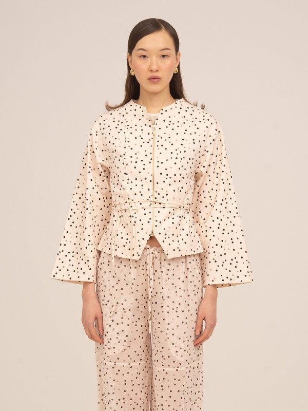 Creme polka Dot Fuji jakke