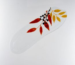 Tropical Tray Medium Free 39x13 Black, Red & Yellow Leaves