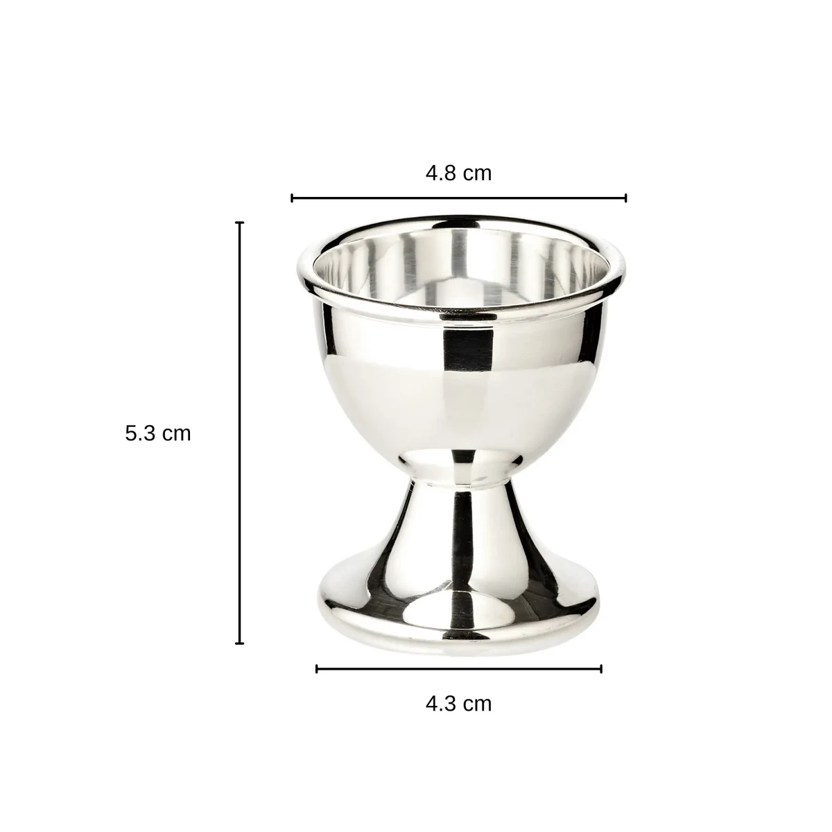 Set of 2 classo egg cups (height 5 cm), classic shape, heavy silver plated