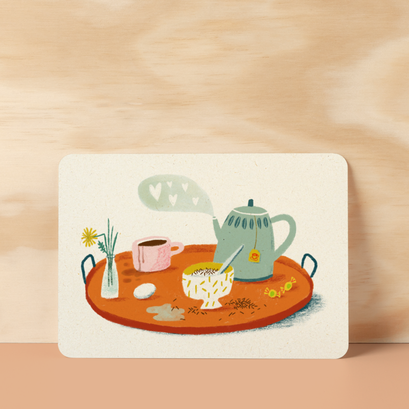 Postcard |  Breakfast in bed