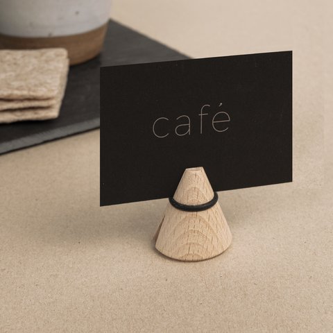 Sortiment mit 24 "I-cone" Foto- und Memoklammern aus Holz - schwarz