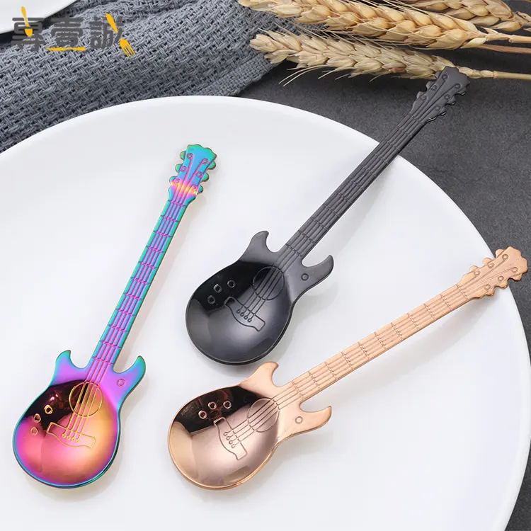 Löffel „Gitarre“ – Für Tee, Kaffee oder Desserts – 4 Farben erhältlich