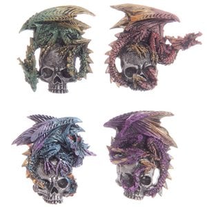 Dark Legends Zilveren Schedel Draak Magneet