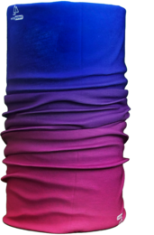 Eternal scarf in vibrant blue and pink gradient colors. Made of soft, breathable material for versatile wear as a neck warmer, headband, or face covering.