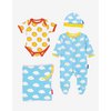 Biologische katoen babycadeau set met romper, hoed en lichaam met zonnebranddruk
