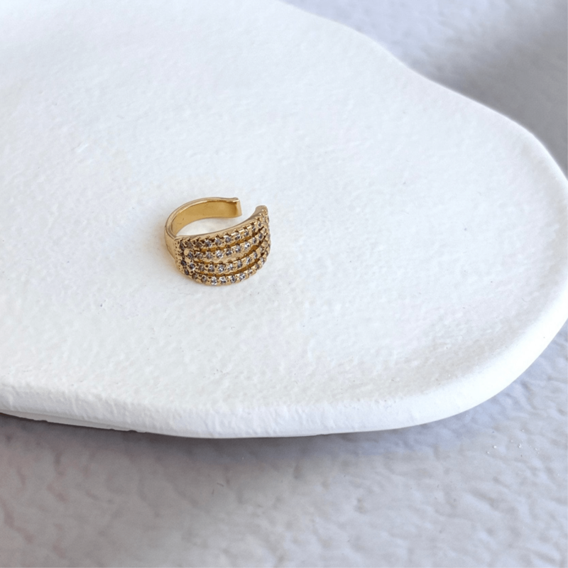Bold Spark Ear Cuff – Ear Cuff mit vergoldetem Zirkonia