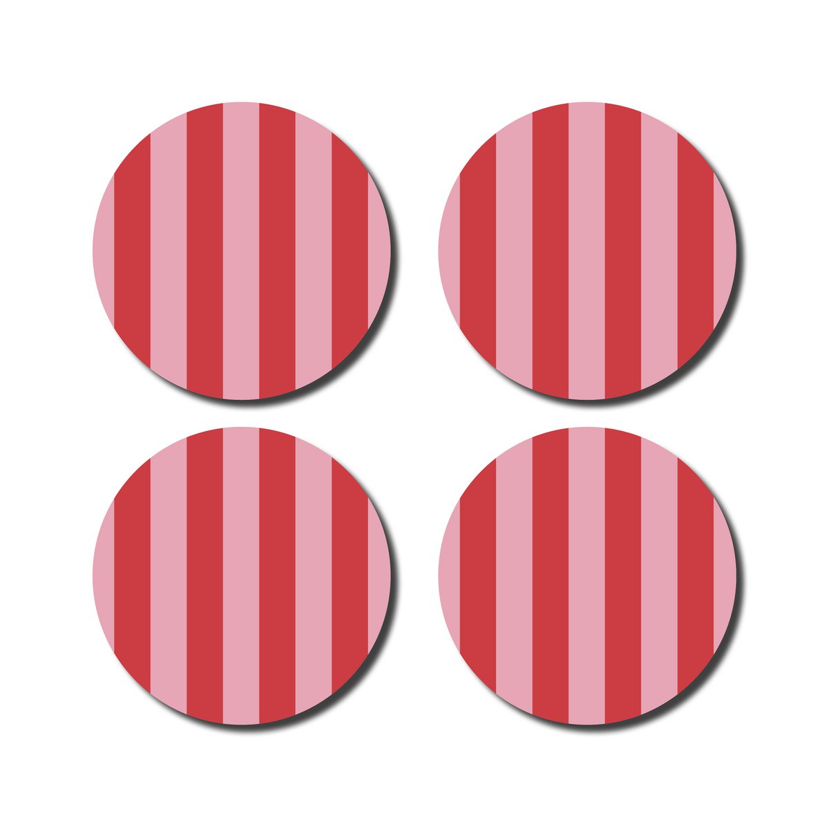 Coasters · Striped pink/red