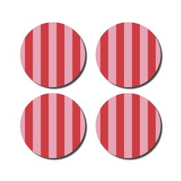 Coasters · Striped pink/red