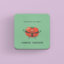 cravate tomate sous-verre