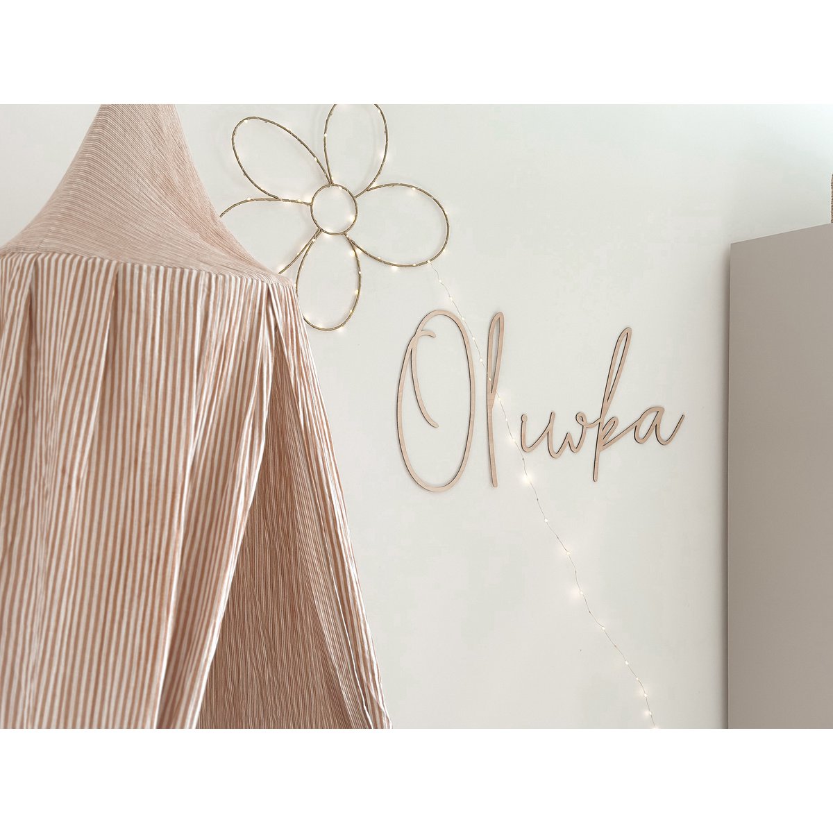 Beige Stripes  - Bed canopy