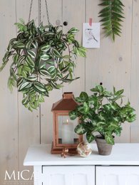 Kunst hangplant Tradescantia Groen
