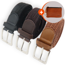 Safekeepers elastic belts - stretch belts - men's belts - women's belts - 3 Pieces