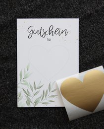 Buono con cuore da grattare, Verde, idea regalo, regala tempo, individuale, personale, Festa della mamma, Festa del papà