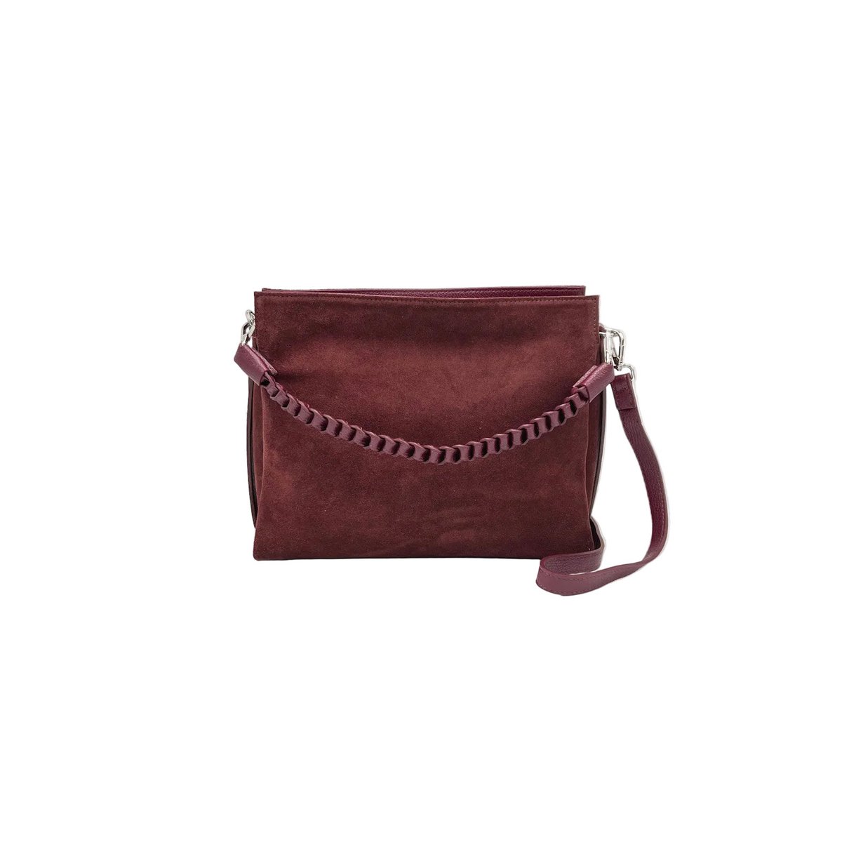 Bolso Bandolera de Ante y Piel Verdadera, Made in Italy, art. 112756