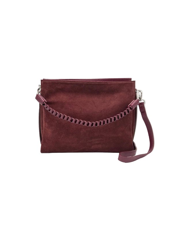 Suede and Genuine Leather Shoulder Bag, Made in Italy, art. 112756