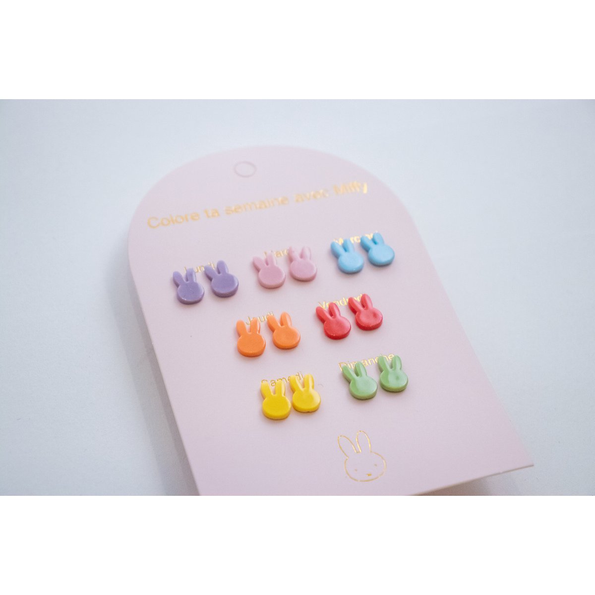 Set of 7 pairs of Miffy without nickel earrings