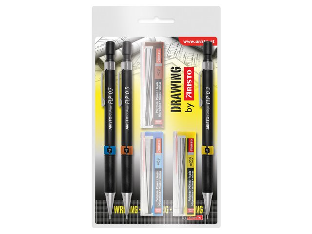 Druckbleistift-Set 0,35/0,5/0,7 3-tlg. HB mit kostenlosen Markern