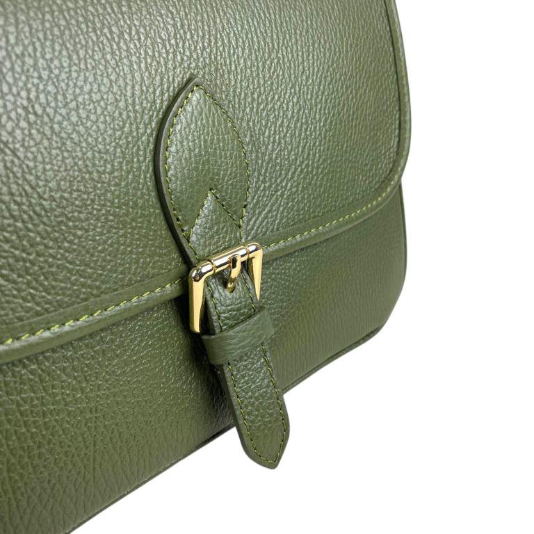 Bolso Bandolera de Piel con Asa Corta y Bolsillo Trasero B2B 57887
