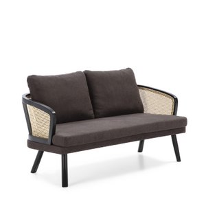 BANK 150X75X86 MADERA NEGRO/TELA SOHO-100/RATAN NATUURLIJK TH2574100