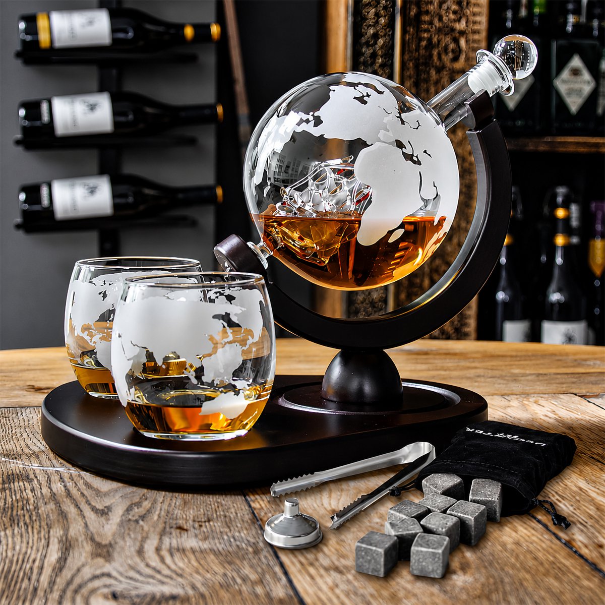 Deluxe Globe Decanter Set