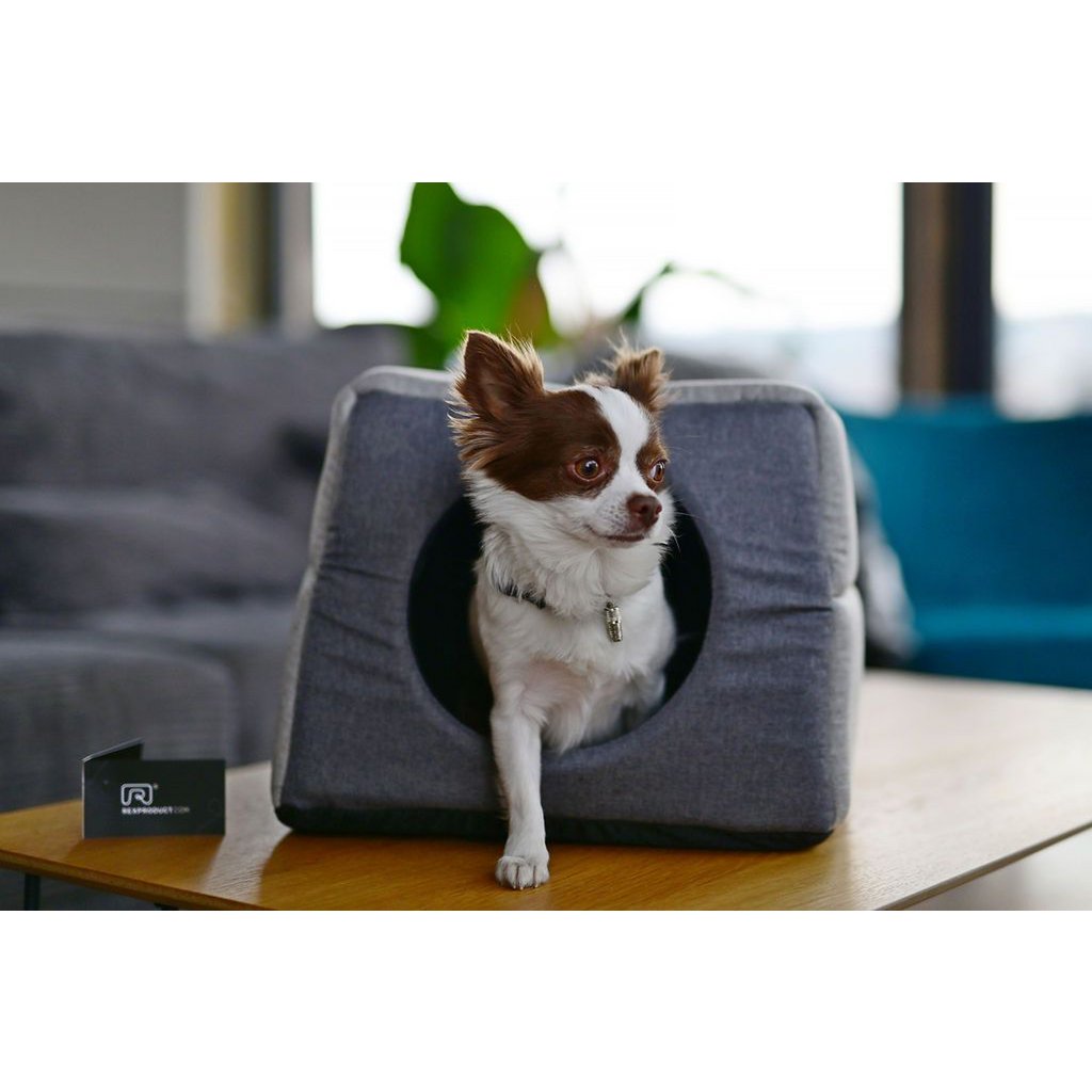 UP&DOWN niche pour chien 2en1- gris clair chiné