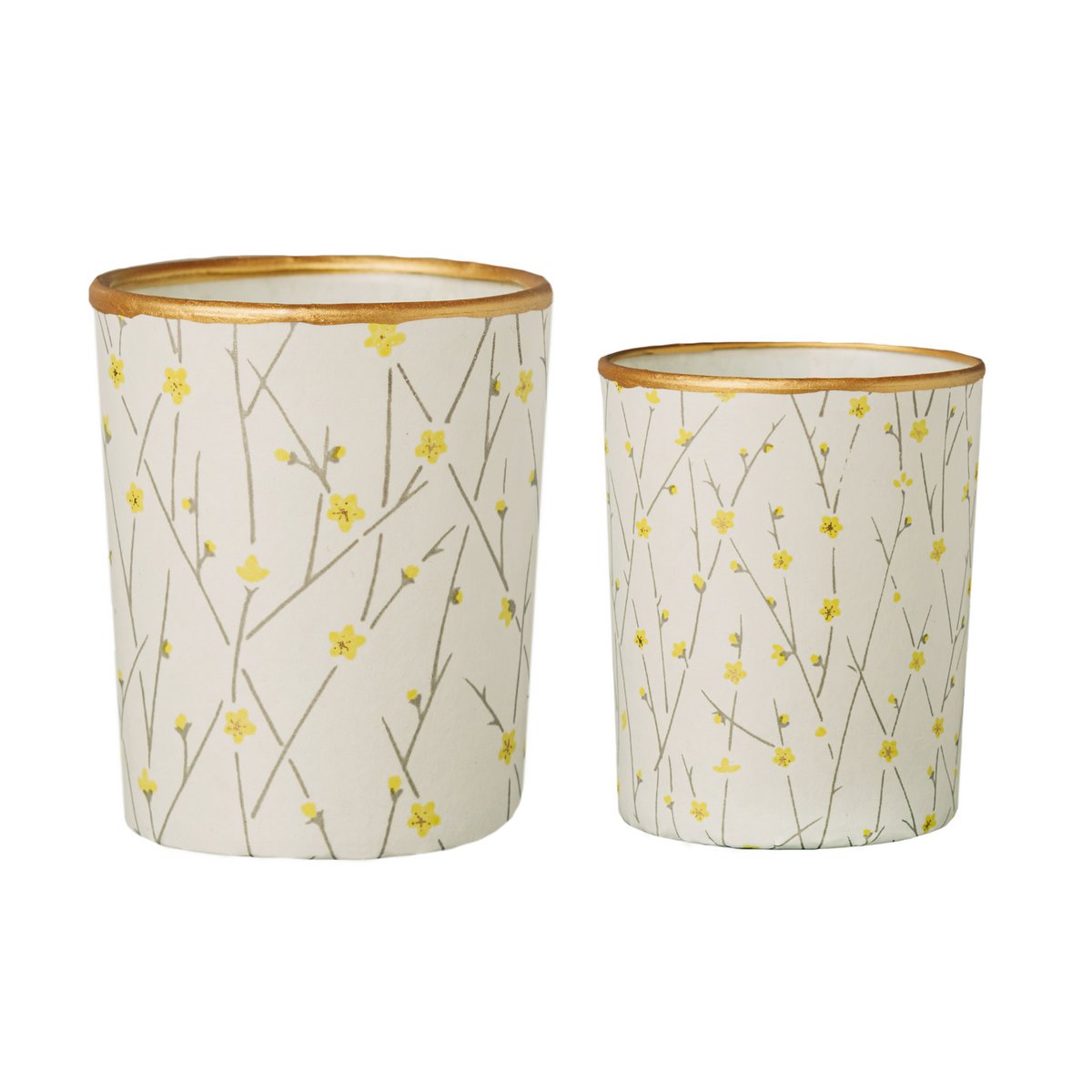Medium Tealight Holder Made of Glass & Chiyogami Paper | Kiri | Hand made