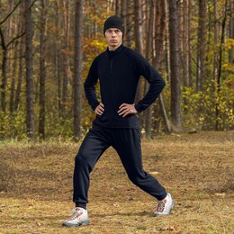 Men's Merino 250 Set of Zip Neck Top & Jogger Sweatpants Dark Blue