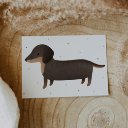 Carte postale Race de chien Teckel - A6 Anniversaire Teckel