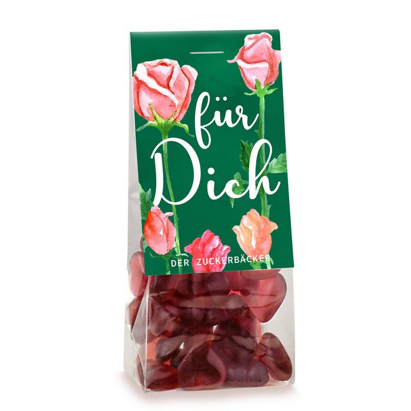 Snackpose til dig frugtgummihjerter vegansk gave