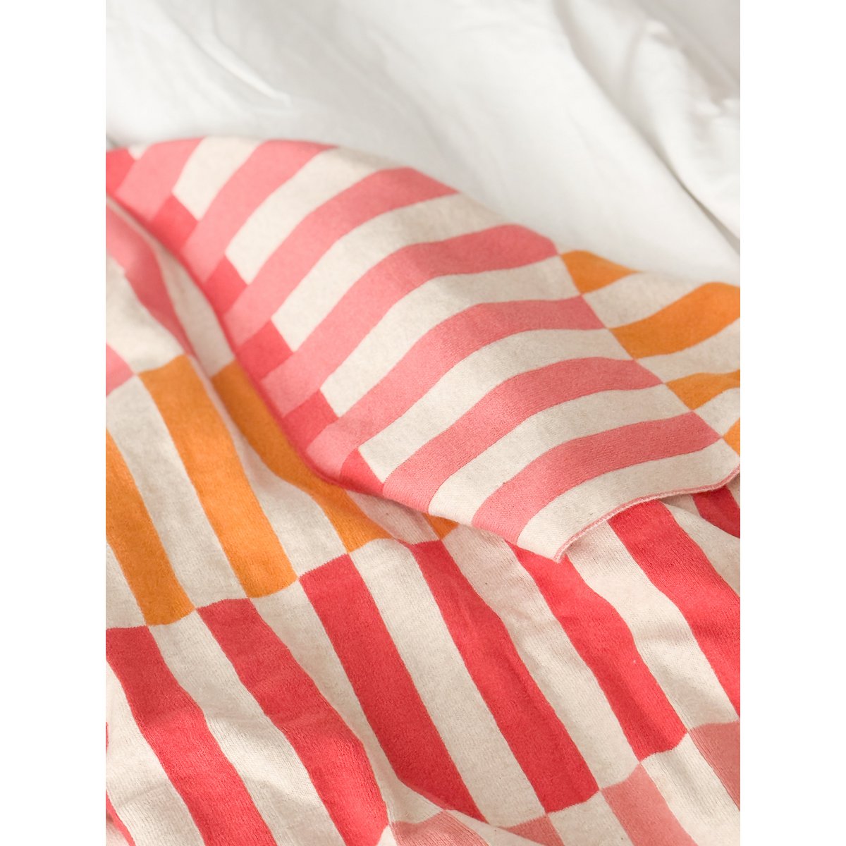Mojo Pink Jacquard Throw – Blødt børstet bomuld