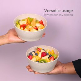 Bols de service Elara écologiques Ecofy | 1000 ml, 600 ml, 300 ml | Ensemble de 3 | Ensemble de bols allant au micro-ondes | Bol à mélanger fabriqué avec du biocomposite de balle de riz | pour ensemble de bols chauds et froids | Azur-Célé-Inno Certif