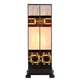 Tiffany table lamp 17x17x44 cm beige glass
