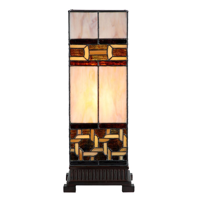 Tiffany table lamp 17x17x44 cm beige glass