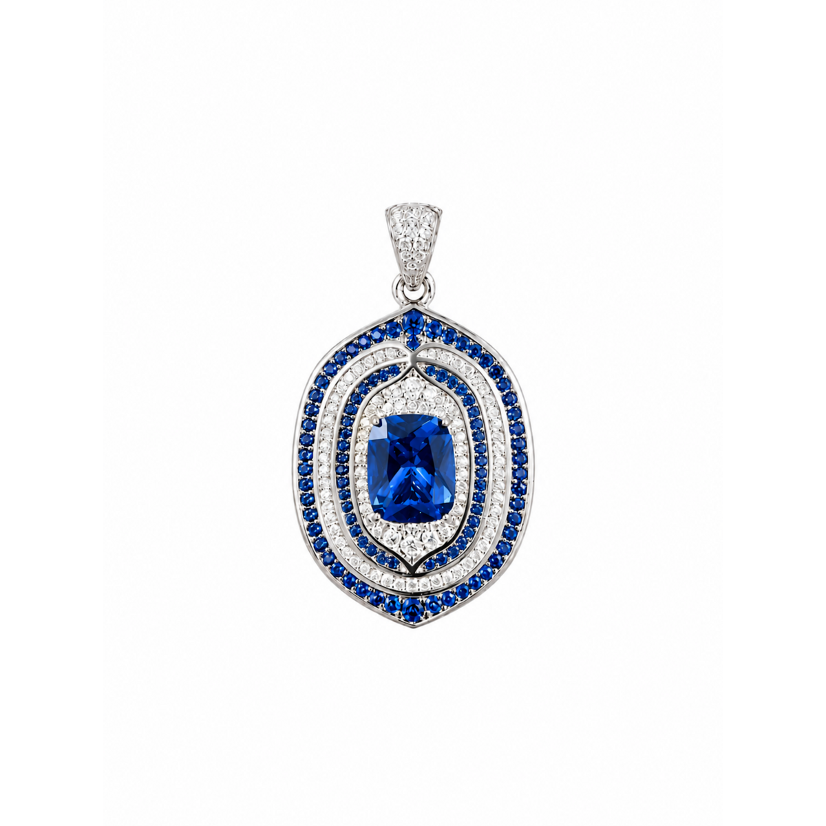 Pendentif en cristal halo bleu royal
