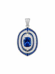 Pendentif en cristal halo bleu royal