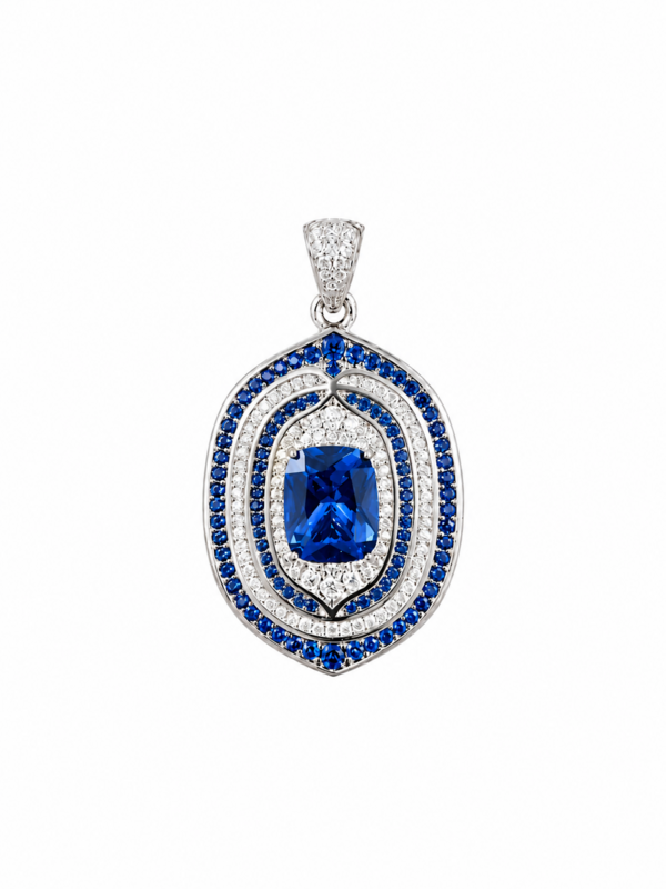 Pendentif en cristal halo bleu royal