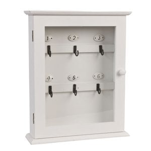Key cabinet 25x7x31 cm white wood key holder
